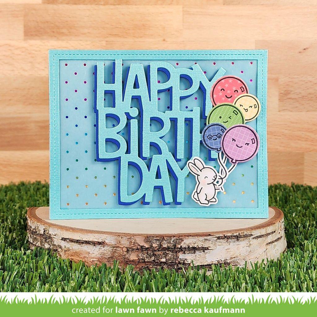 Lawn Fawn Itsy Bitsy Polka Dot Background Hot Foil Plate lf3452 Happy Birthday