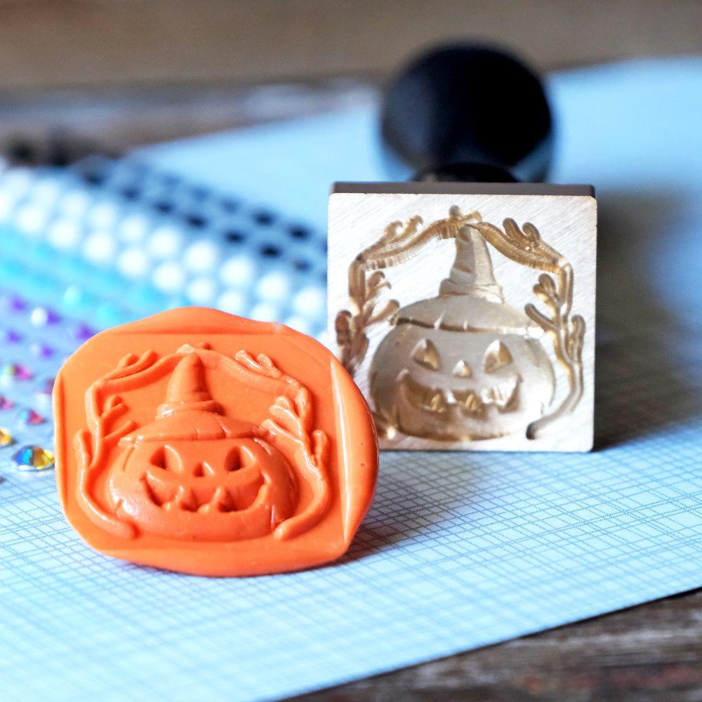 Honey Bee Jack-o-Lantern Wax Stamper hbtl-ws-jol Sample Seal and Stamp