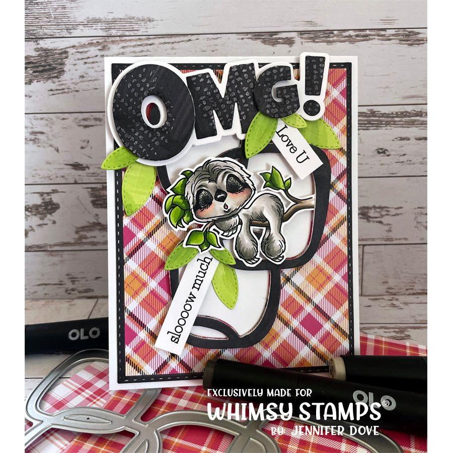 Whimsy Stamps Sloth Moments Outline Dies wsd312v love you