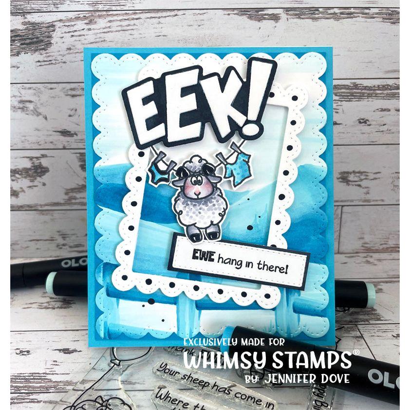 Whimsy Stamps Sheepish Moments Clear Stamps c1436 hang in there