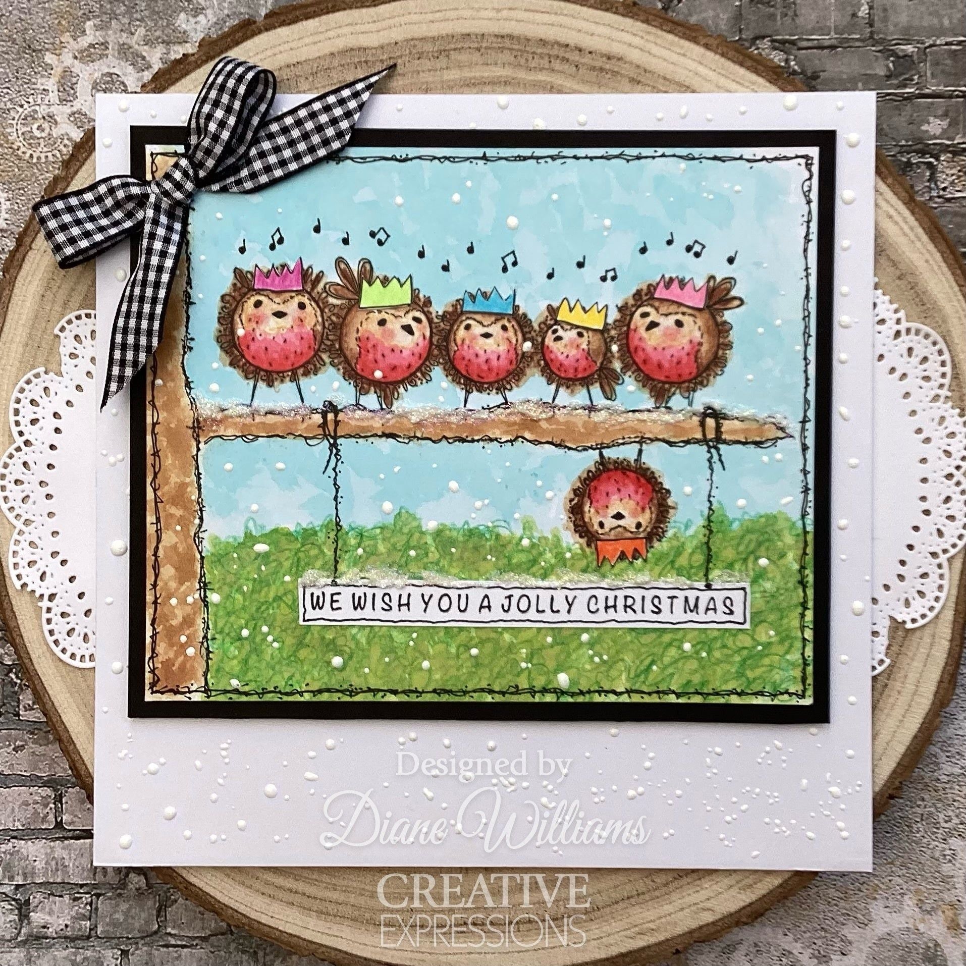 Woodware Craft Collection Bubble Robins In A Row Clear Stamps jgs847