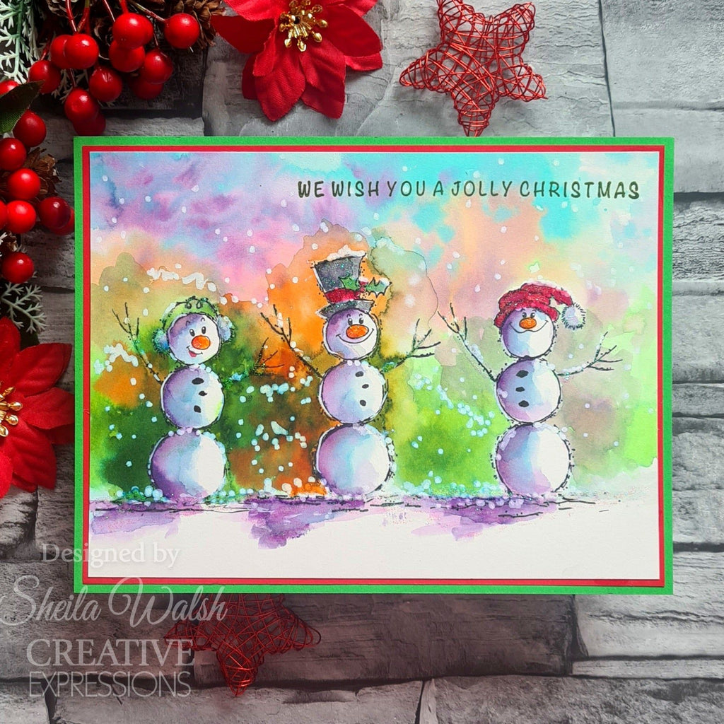 Woodware Craft Collection Bubble Snowmen Clear Stamps jgs850 jolly card