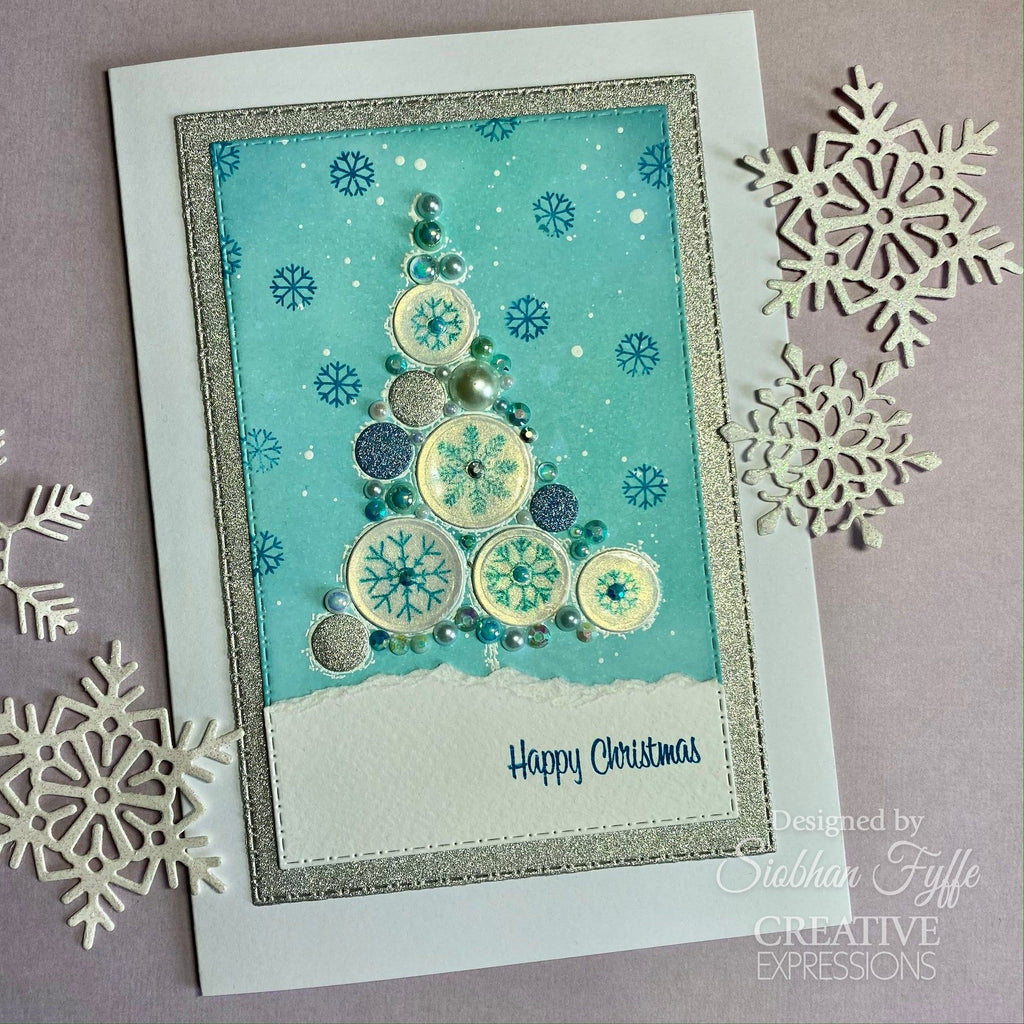 Woodware Craft Collection Bubble Tree Stack Clear Stamps jgs851 snowflake card