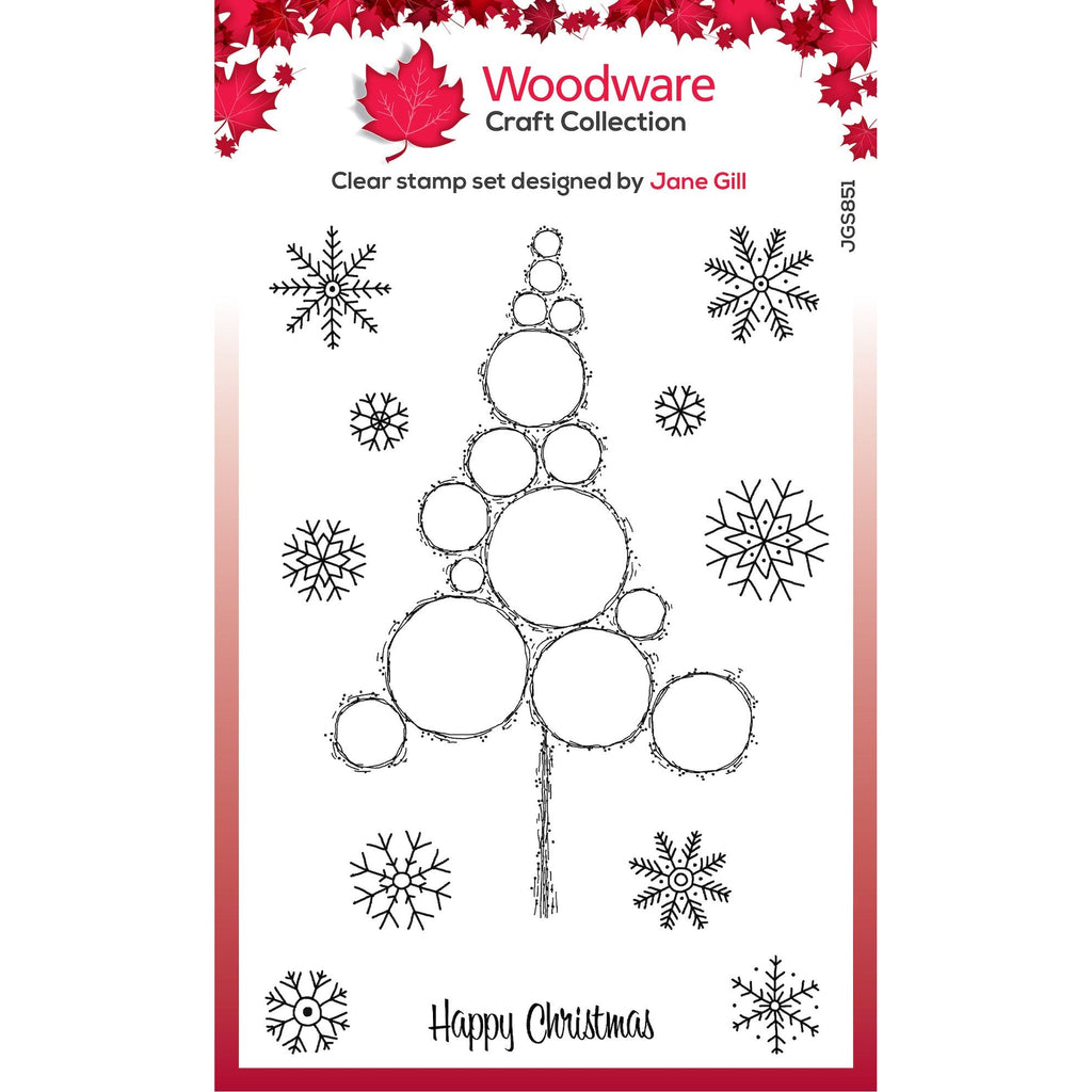 Woodware Craft Collection Bubble Tree Stack Clear Stamps jgs851