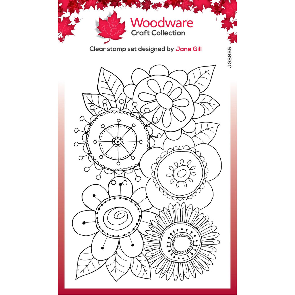 Woodware Craft Collection Petal Doodles All Bunched Up Clear Stamp jgs855