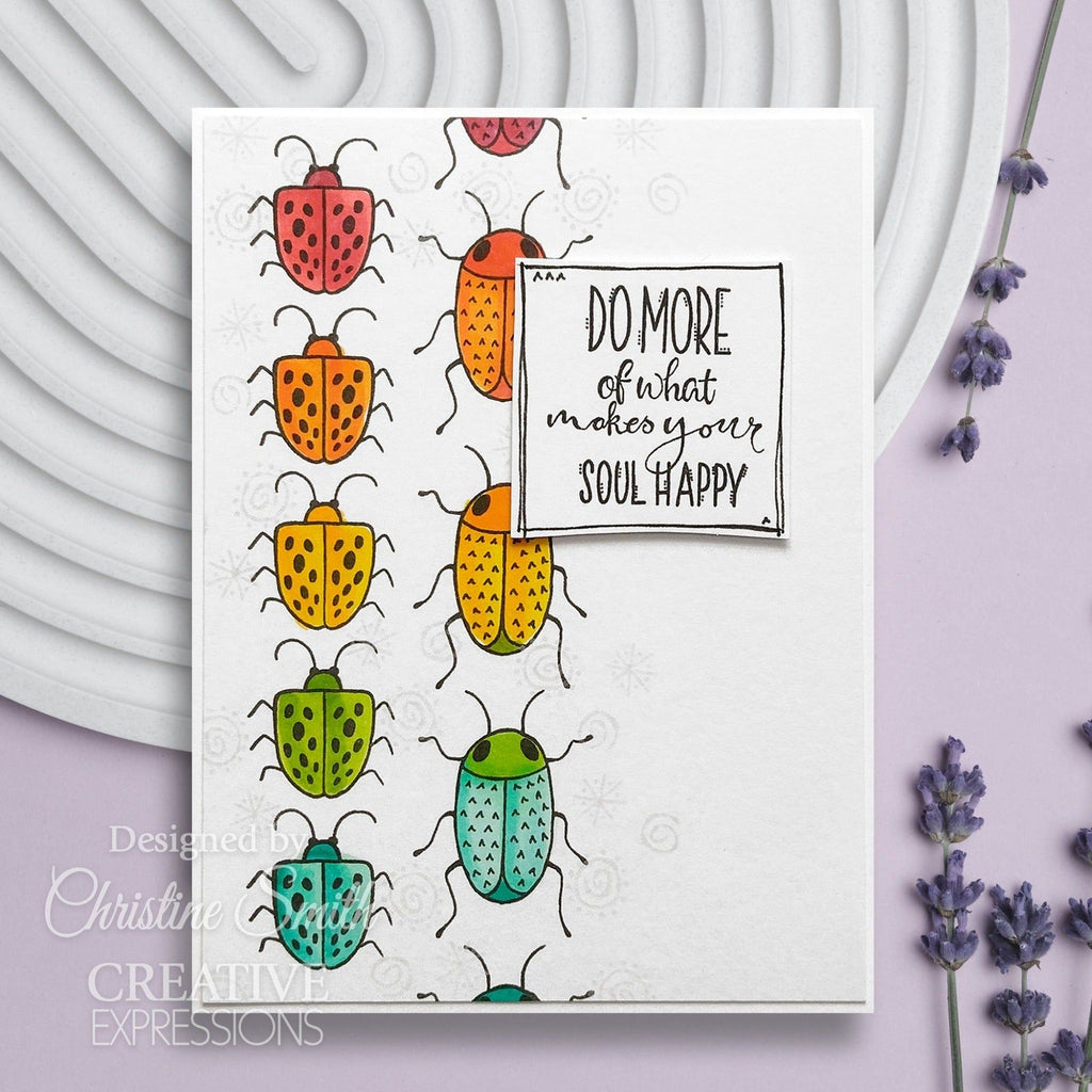 Woodware Craft Collection Bug Doodles Clear Stamps jgs865 rainbow