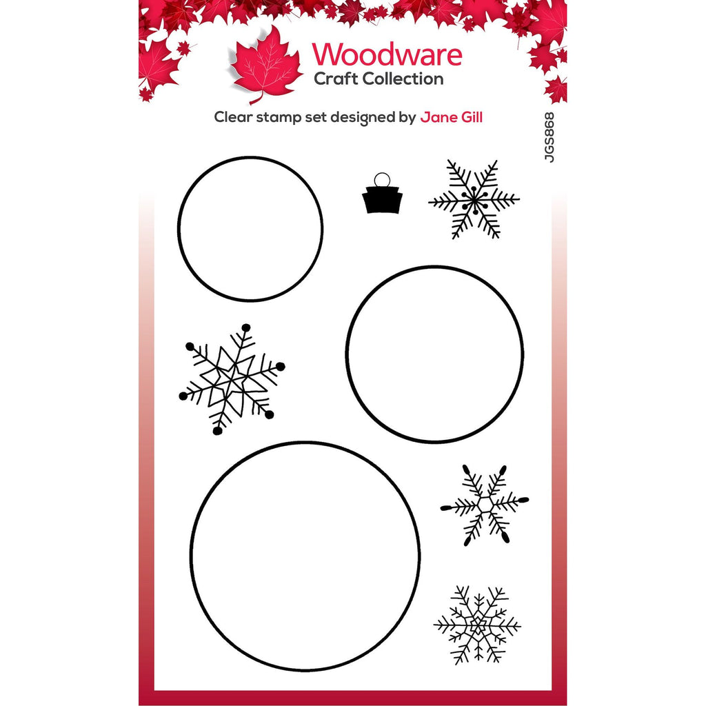 Woodware Craft Collection Paintable Baubles Circles Clear Stamps jgs868