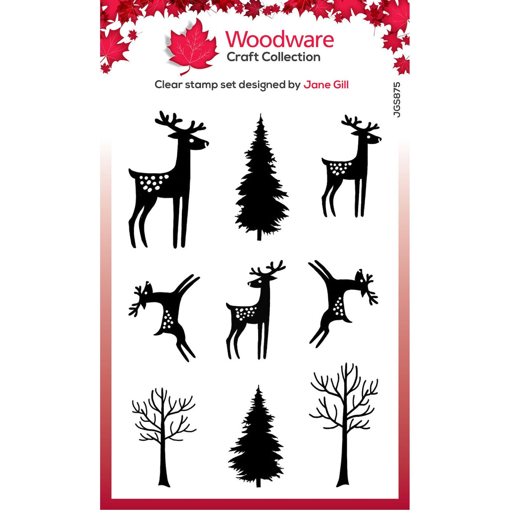 Woodware Craft Collection Paintable Fillers Baubles Reindeer Clear Stamps jgs875