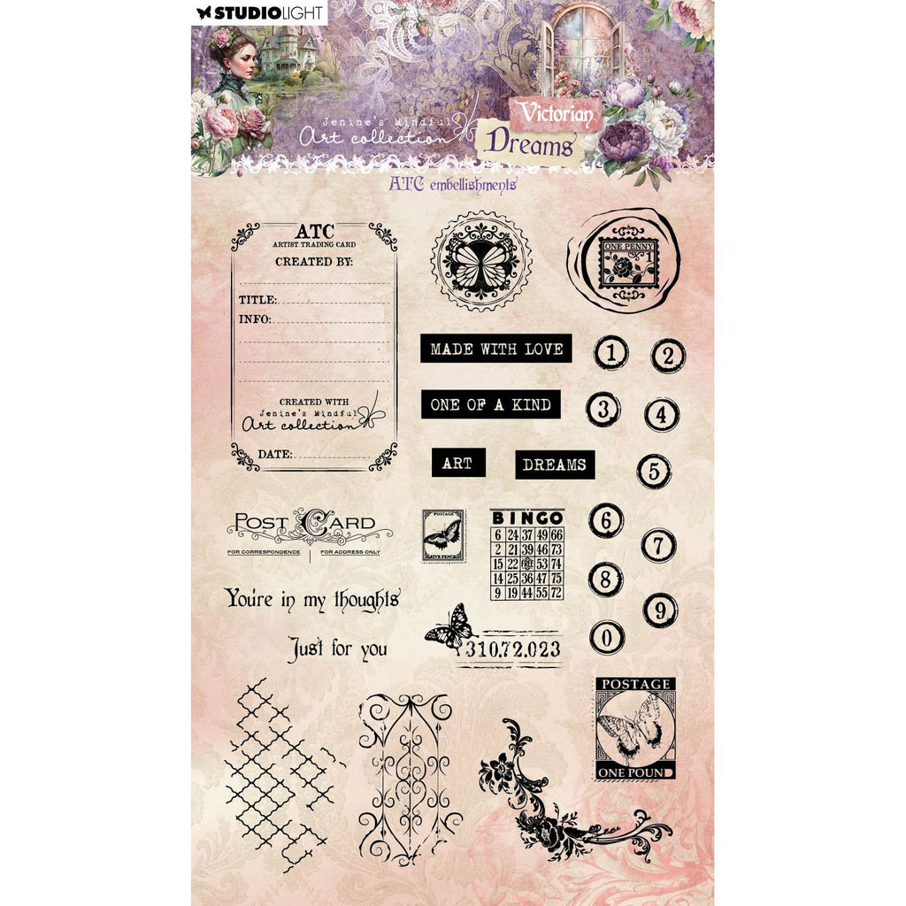 Studio Light ATC Embellishments Clear Stamps jma-vd-stamp611