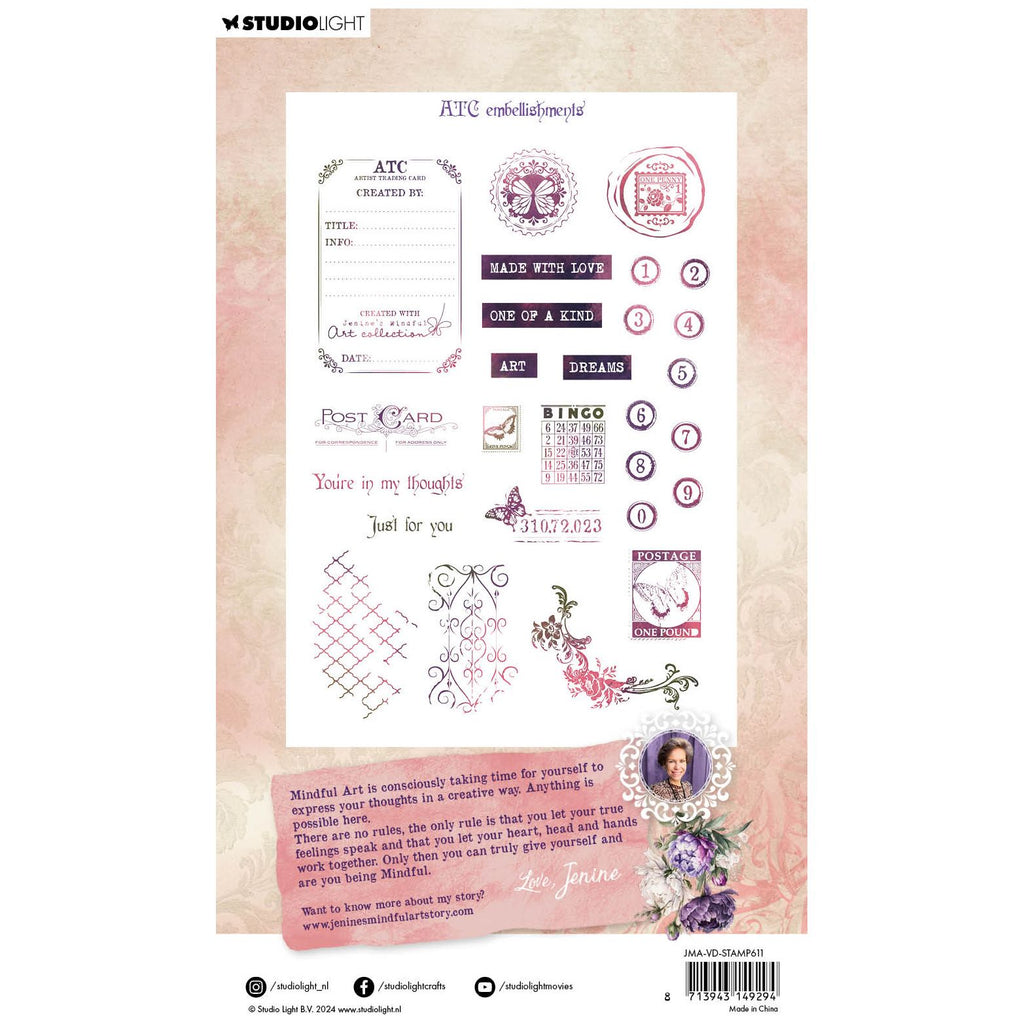 Studio Light ATC Embellishments Clear Stamps jma-vd-stamp611 package back