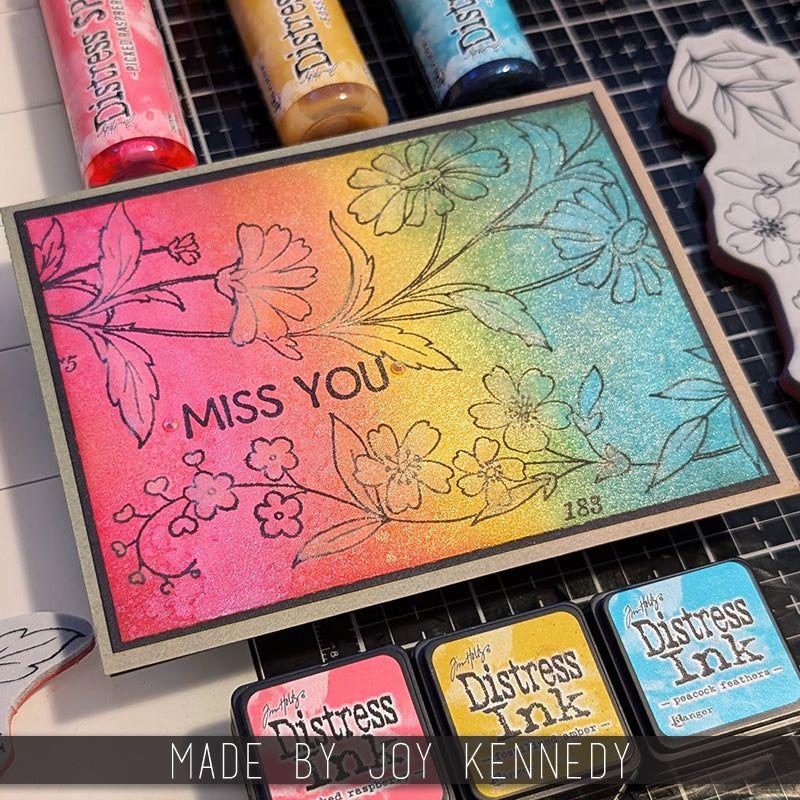 Tim Holtz Cling Rubber Stamps Embroidery cms486 miss you