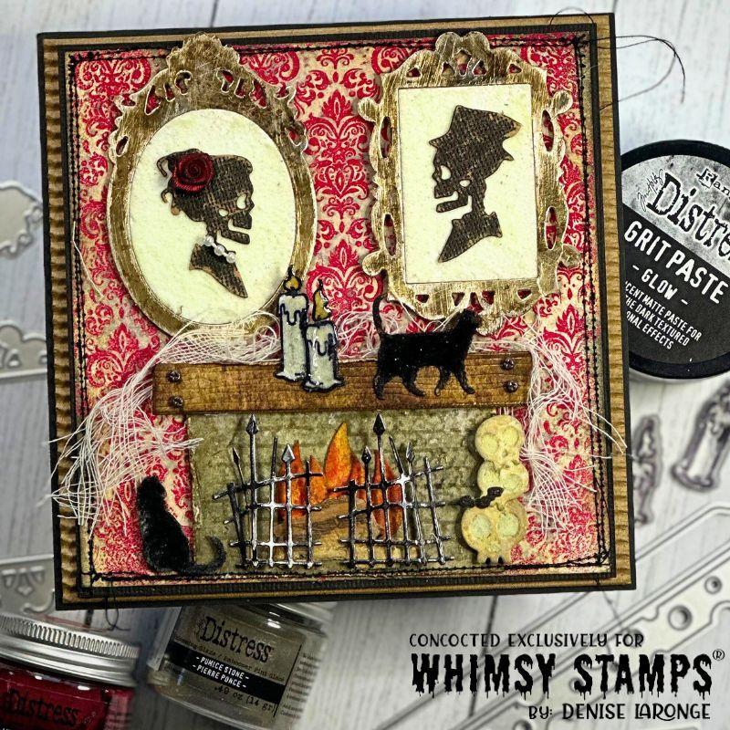 Whimsy Stamps Forever Cameo Dies wsd215 fireplace