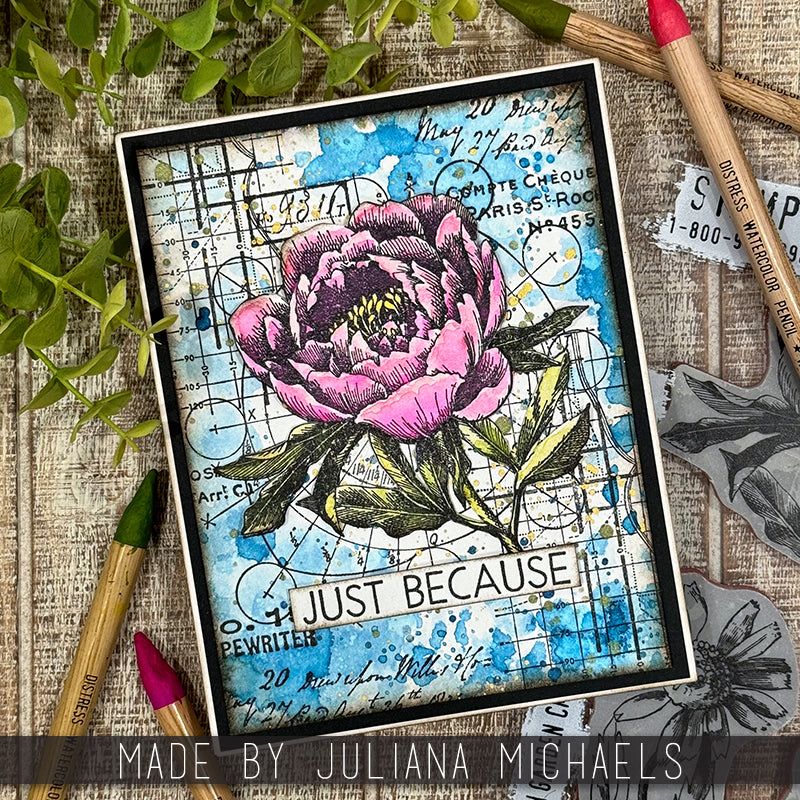 PREORDER Tim Holtz Cling Rubber Stamps French Garden cms487 peony