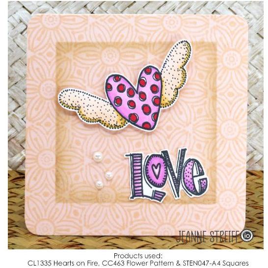 Impression Obsession Squares Stencil Set sten047 love