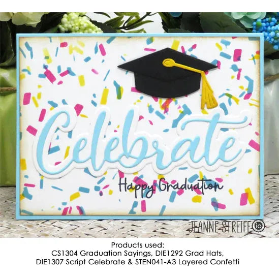 Impression Obsession Script Celebrate Die die1307-u happy graduation