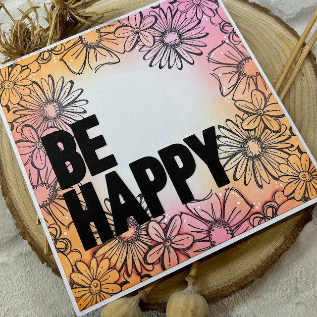 Paper Artsy JoFY 134 Cling Stamps jofy134 be happy