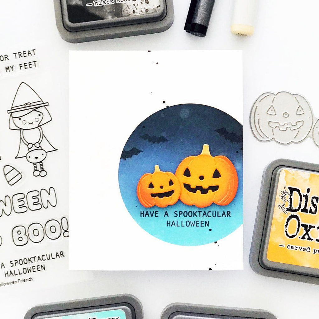 Simon Says Stamp Jolly Pumpkins Wafer Dies s969 Sweet Wishes Halloween Card