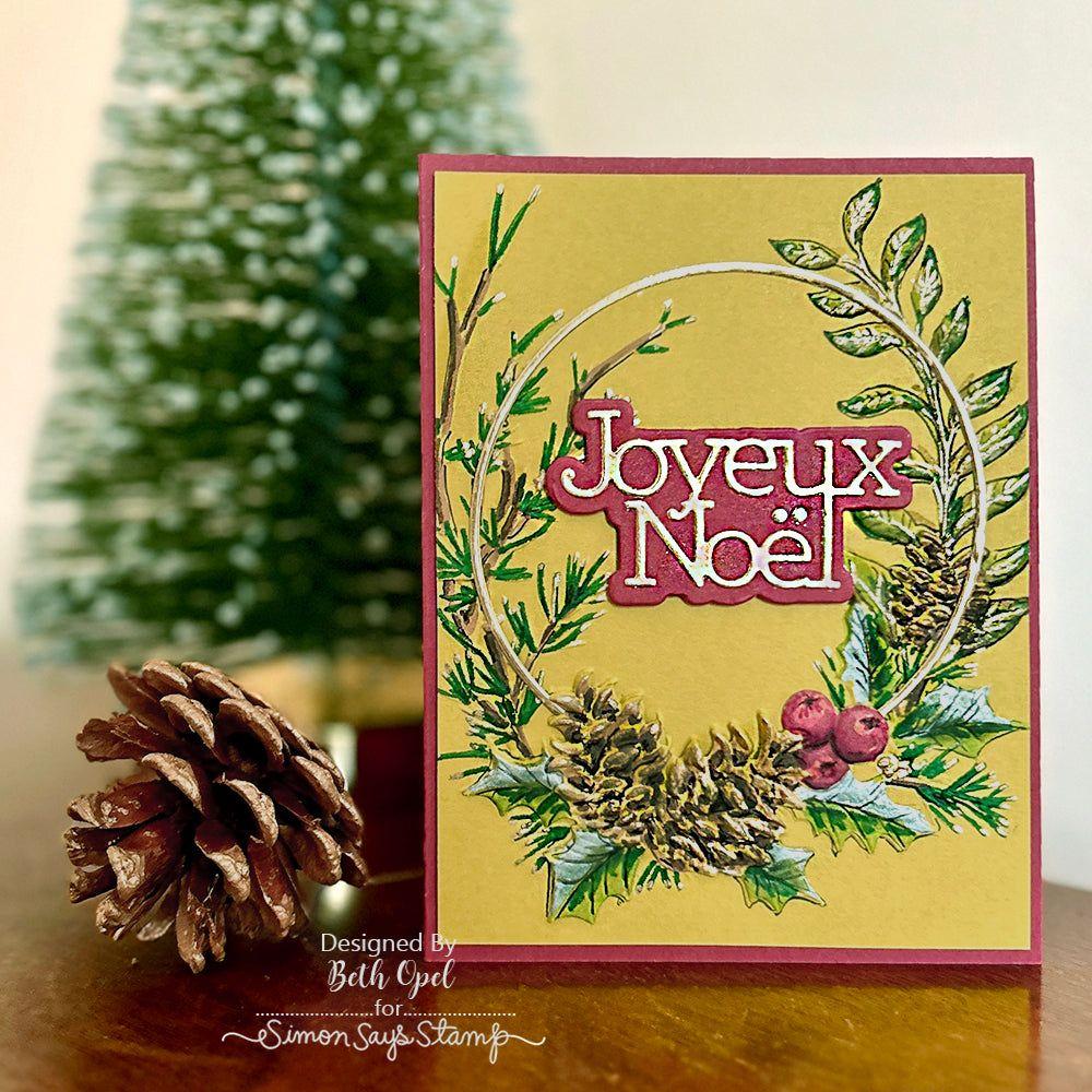 CZ Design Joyeux Noel Wafer Dies czd249 Sweet Wishes Christmas Card