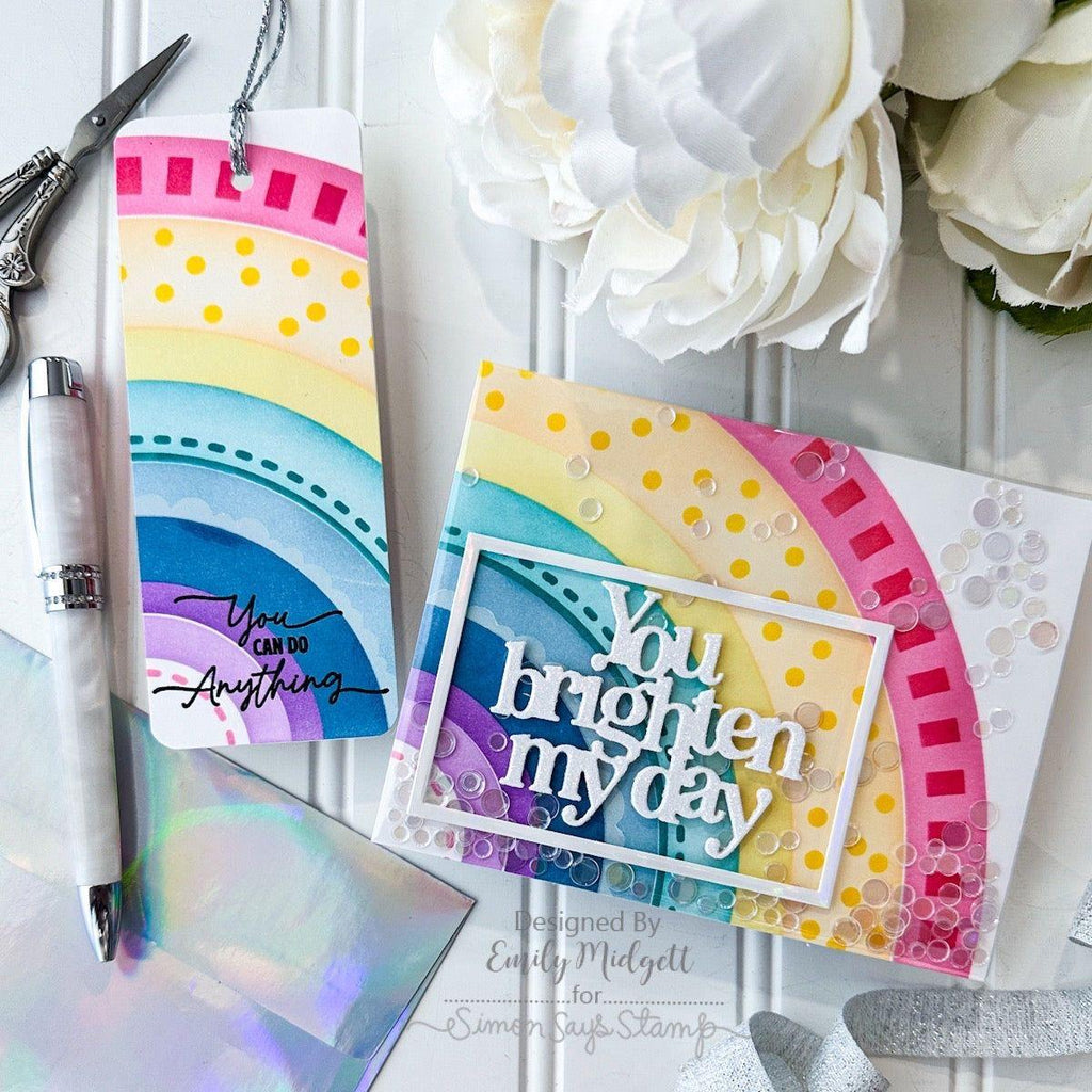 Simon Says Clear Stamps Just Breathe 3070ssc Sunny Vibes Rainbow Card and Tag | color-code:ALT04