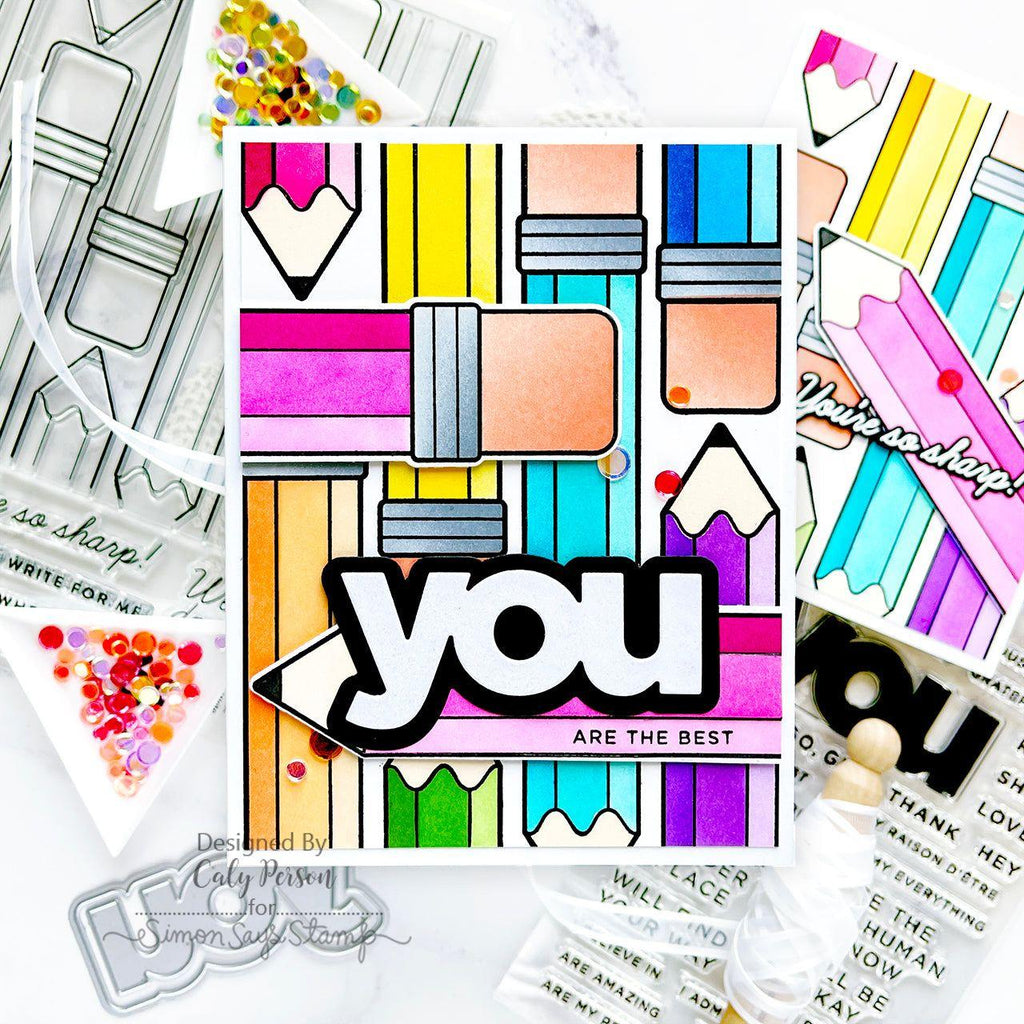 Simon Says Stamp Stencil Just Write Jumbo Pencil 1042stc Cheering For You Encouragement Card | color-code:ALT02