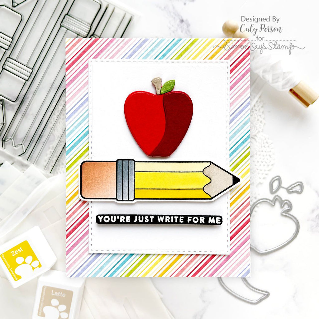 Simon Says Stamp Stencils Just Write Layered Pencils 1045stc Cheering for You Love Card | color-code:ALT01