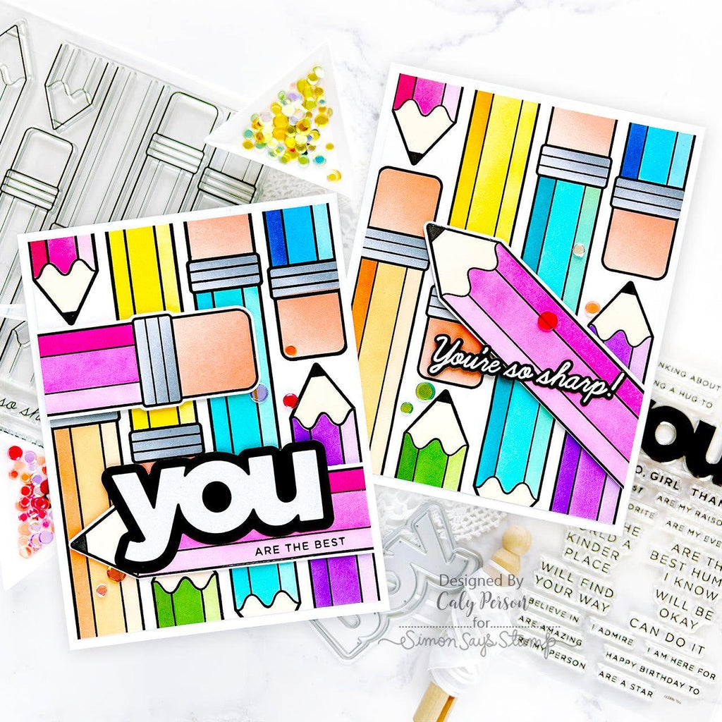 Simon Says Stamps Dies and Stencils Just Write set825jw Cheering for You Encouragement Cards | color-code:ALT03