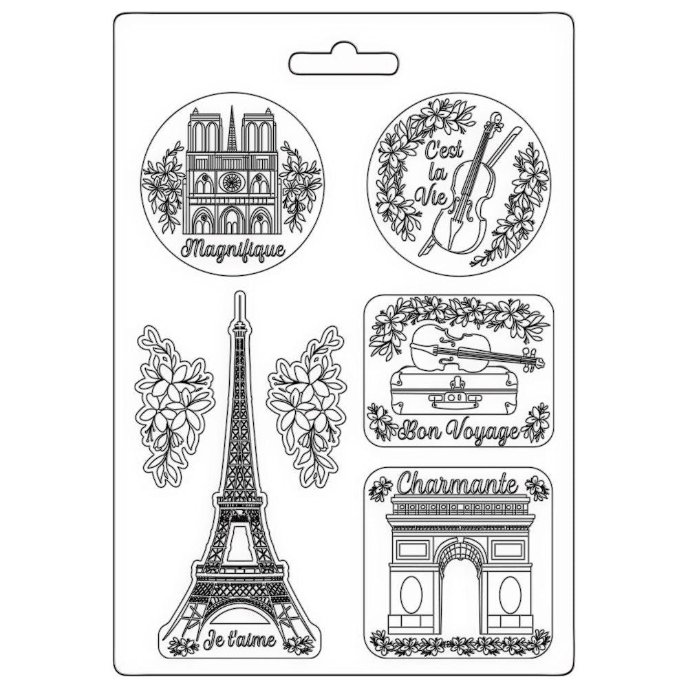 Stamperia Create Happiness Oh La La Tour Eiffel Soft Mold A4 k3pta4560