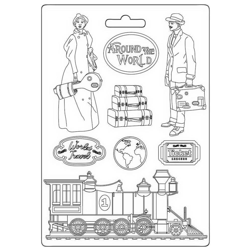 Stamperia Around The World Train Soft Mold A5 k3pta5652