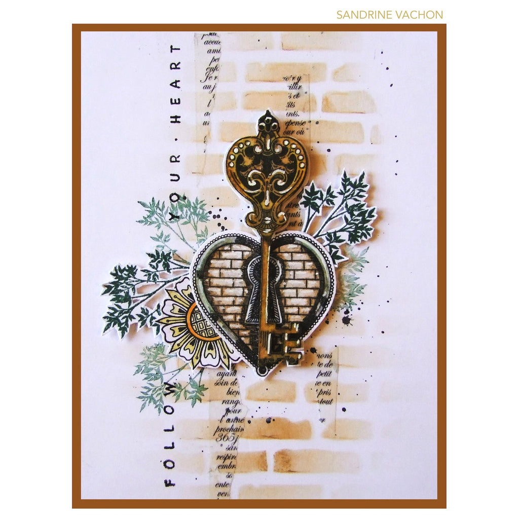 Katkin Krafts Wild Hearts Clear Stamps kk0037 key heart