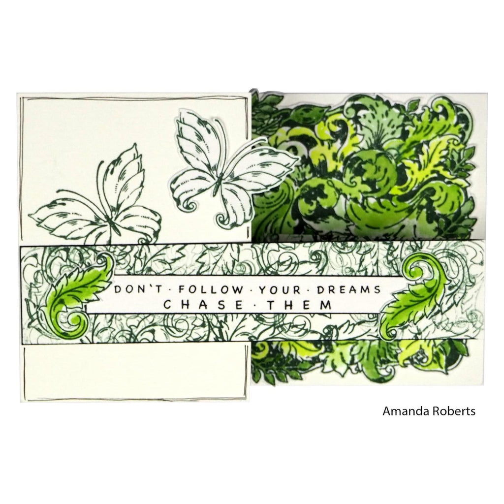 Katkin Krafts Beautiful Leaves Clear Stamps kk0039 follow your dreams