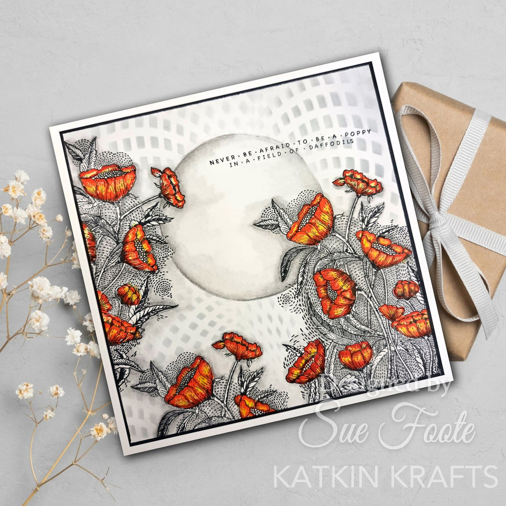 Katkin Krafts Kaleidoscope Stencil kkst014 poppies