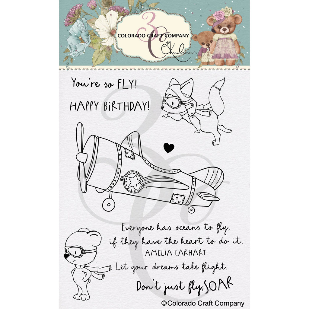 Colorado Craft Company Kris Lauren Oceans to Fly Clear Stamps kl870