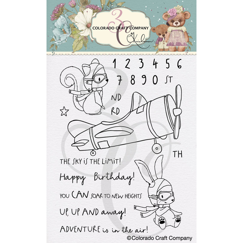 Colorado Craft Company Kris Lauren Adventure in the Air Clear Stamps kl872