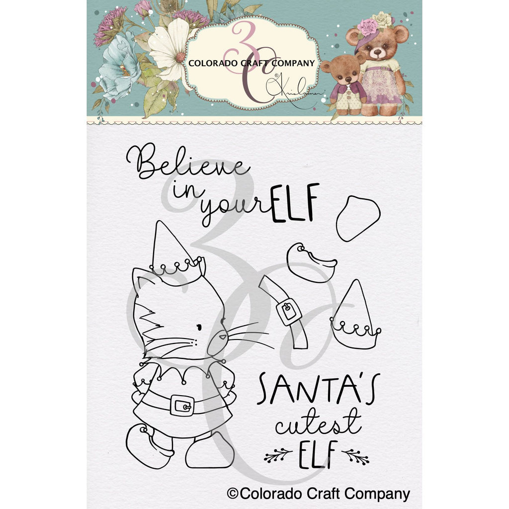 Colorado Craft Company Kris Lauren Cutest Elf Clear Stamps kl908