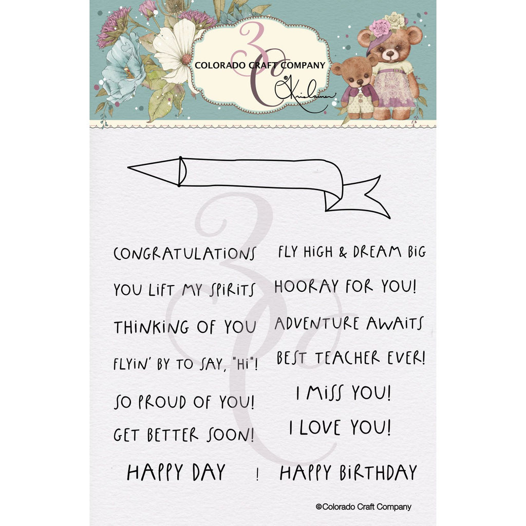 Colorado Craft Company Greetings Banner Clear Stamps kl964