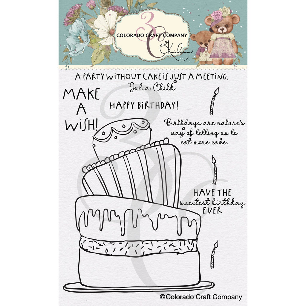 Colorado Craft Company Kris Lauren Eat More Cake Clear Stamps kl986