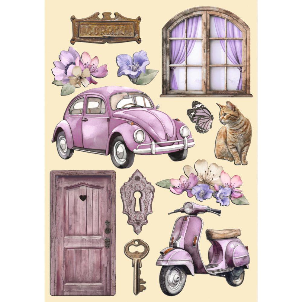 Stamperia Romantic Lavender A5 Colored Wooden Shapes klsp162Stamperia Romantic Lavender A5 Colored Wooden Shapes klsp162