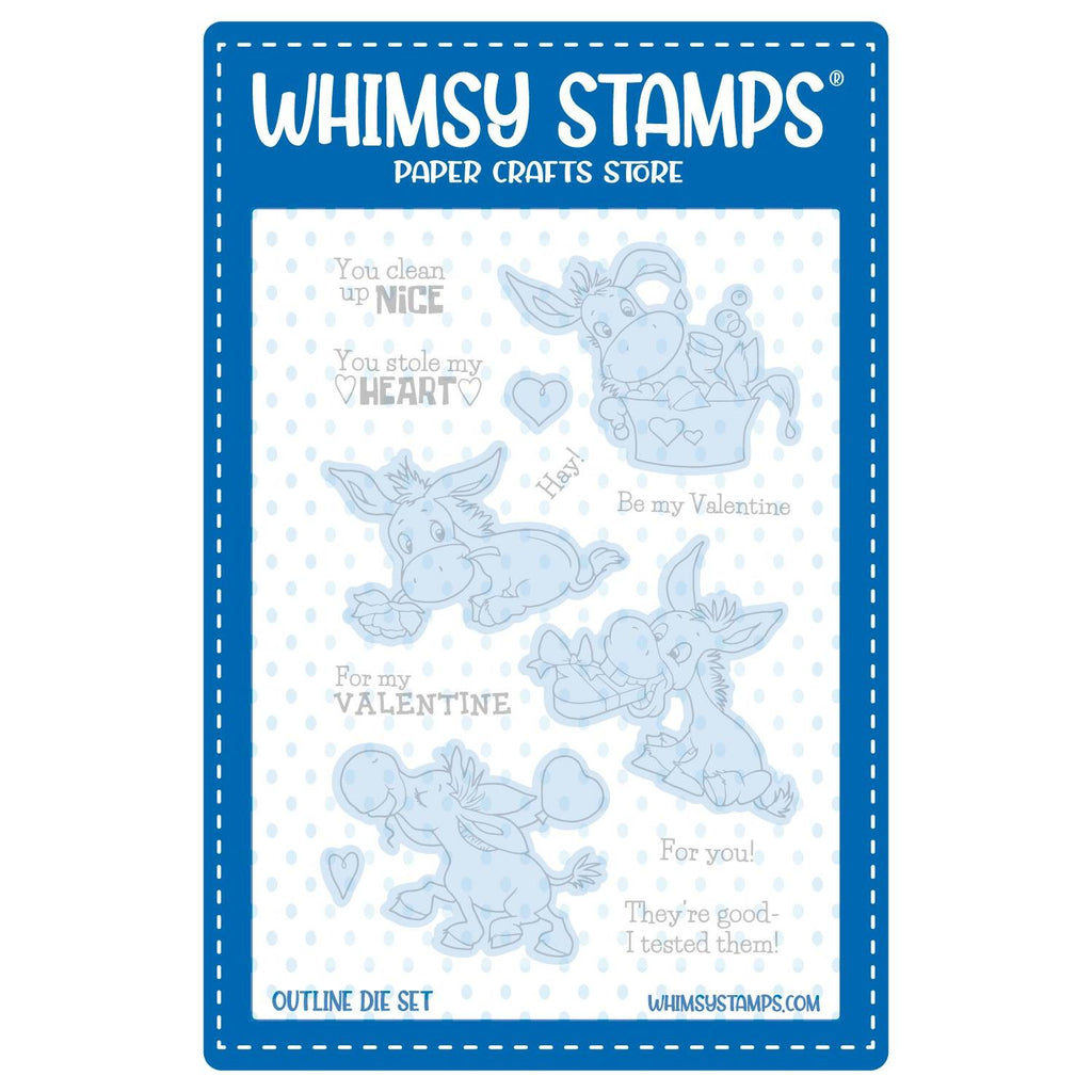 Whimsy Stamps Donkey Love Outline Dies wsd245