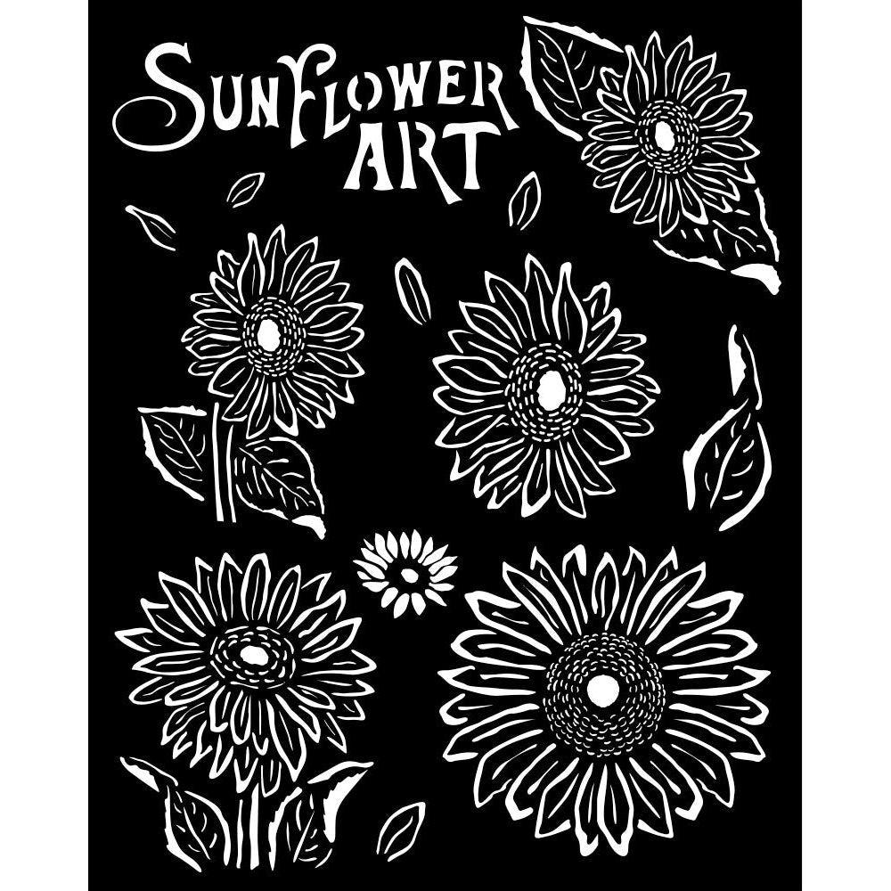 Stamperia Sunflower Art Sunflowers Stencil kstd136