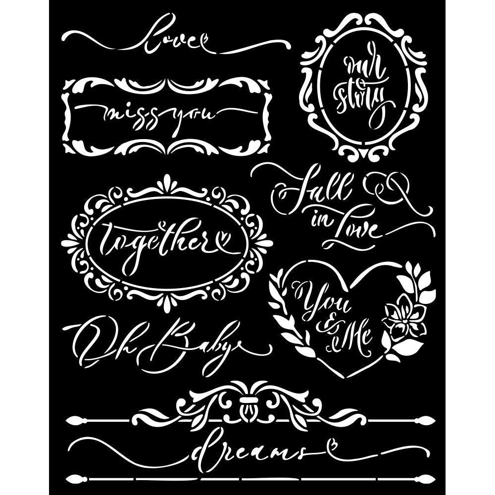 Stamperia Romance Forever Plates Stencil kstd154