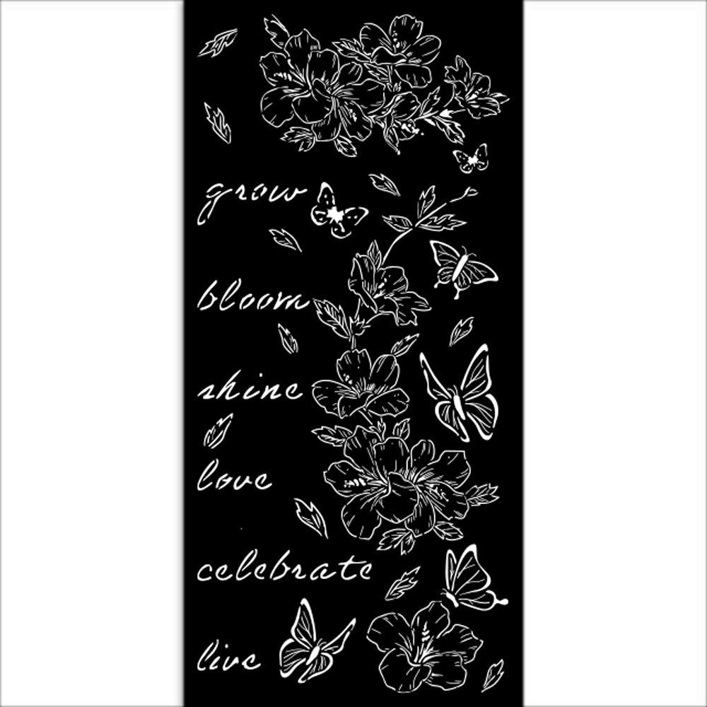 Stamperia Create Happiness Secret Diary Flowers And Butterfly Stencil kstdl94