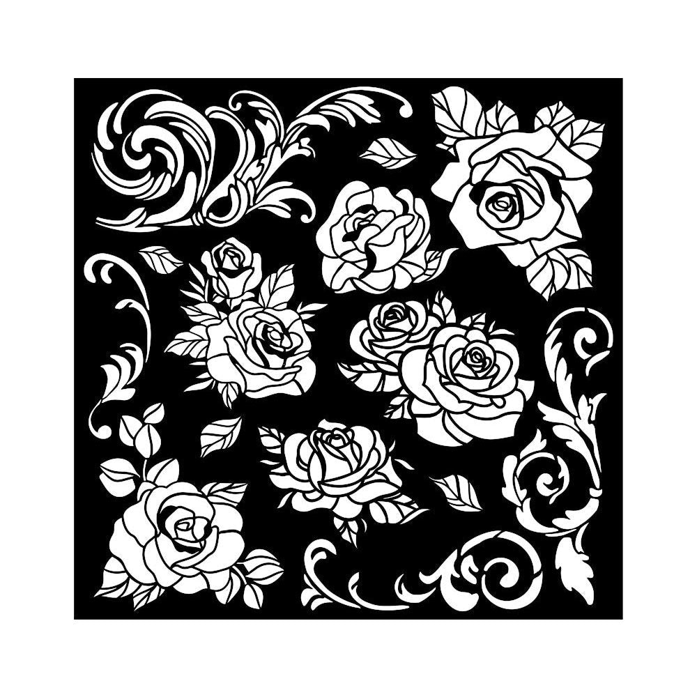 Stamperia Shabby Rose Rose Pattern Stencil kstdq104