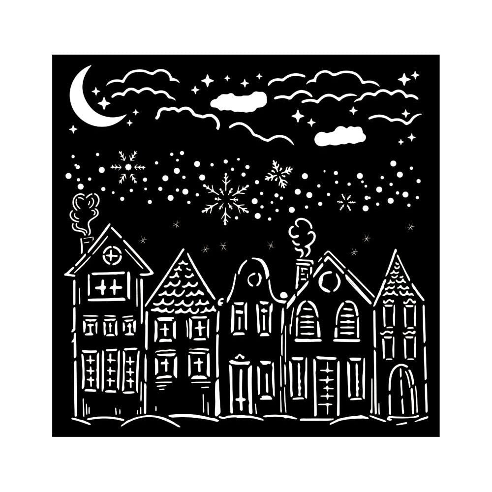 Stamperia Classic Christmas Houses Stencil kstdq110