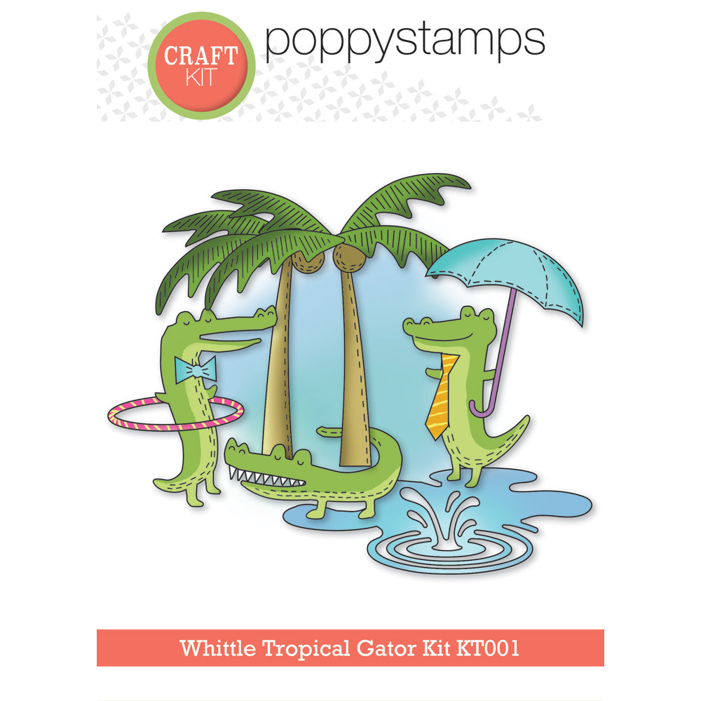 Poppy Stamps Whittle Tropical Gator Stamp and Die Kit kt001