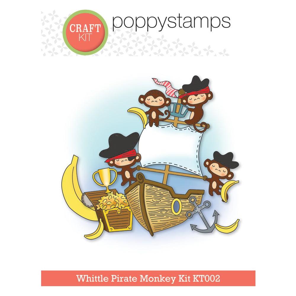 Poppy Stamps Whittle Pirate Monkey Stamp and Die Kit kt002