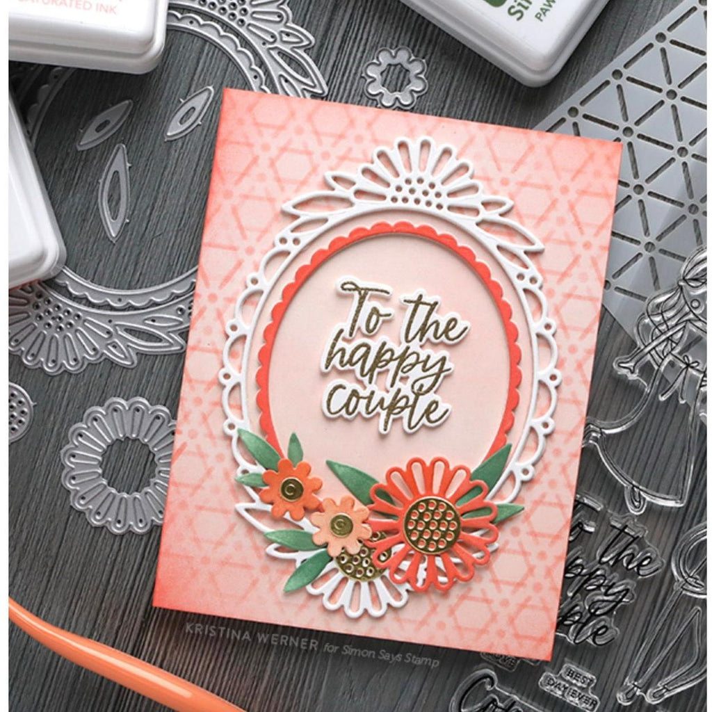 Simon Says Stamp Daisy Oval Frame Wafer Dies 1070sd Celebrate Wedding Card | color-code:ALT07