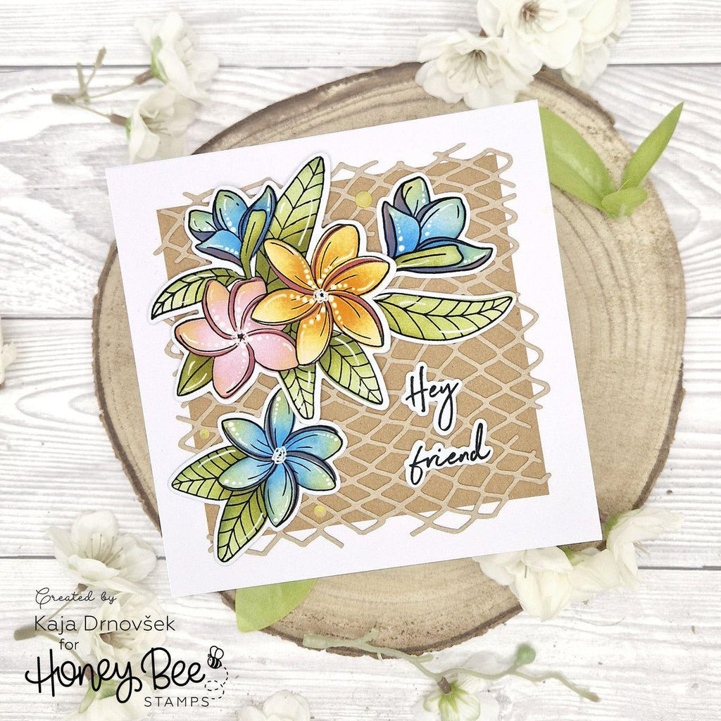 Honey Bee Paradise Plumeria Dies hbds-604 Hey Friend Beach Card