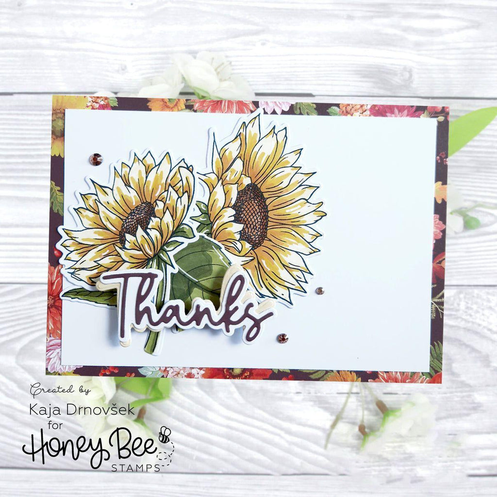 Honey Bee Bloom With Grace Stencil hbsl-154 Autumn Thanks Card