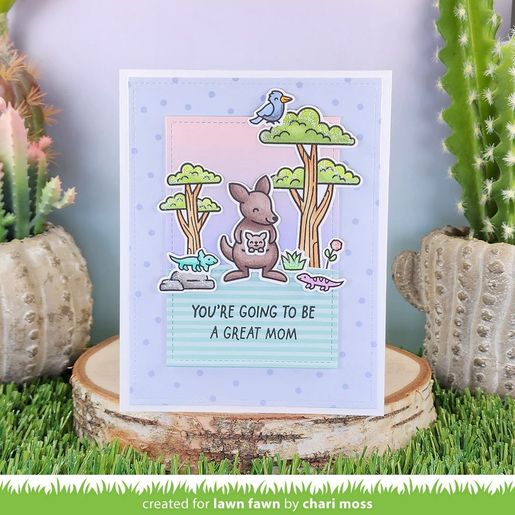 Lawn Fawn Kanga-rrific Clear Stamps lf3344 Great Mom