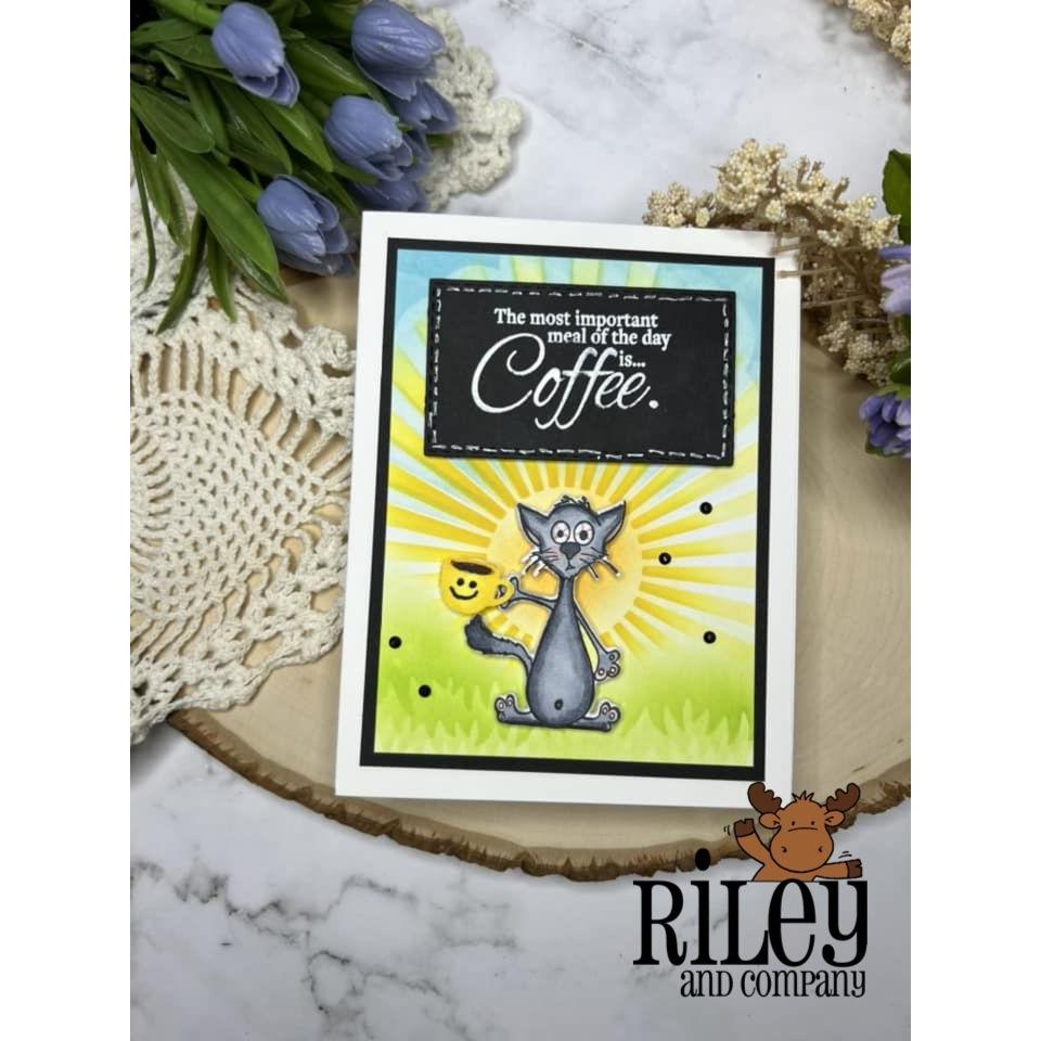 Riley And Company Funny Bones The Most Important Meal of The Day Cling Rubber Stamp rwd-1164 Coffee